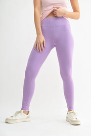 Nylon-Blend Essential Solid Leggings PURPLE ORCHID-Leggings-Mono B-S-PURPLE ORCHID-Urbanheer