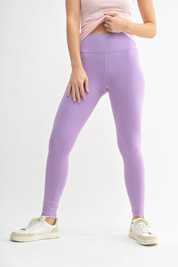 Nylon-Blend Essential Solid Leggings PURPLE ORCHID-Leggings-Mono B-S-PURPLE ORCHID-Urbanheer