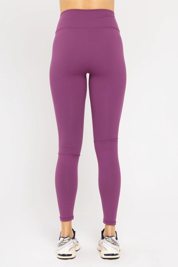 Nylon-Blend Essential Solid Leggings WINE-Leggings-Mono B-S-WINE-Urbanheer