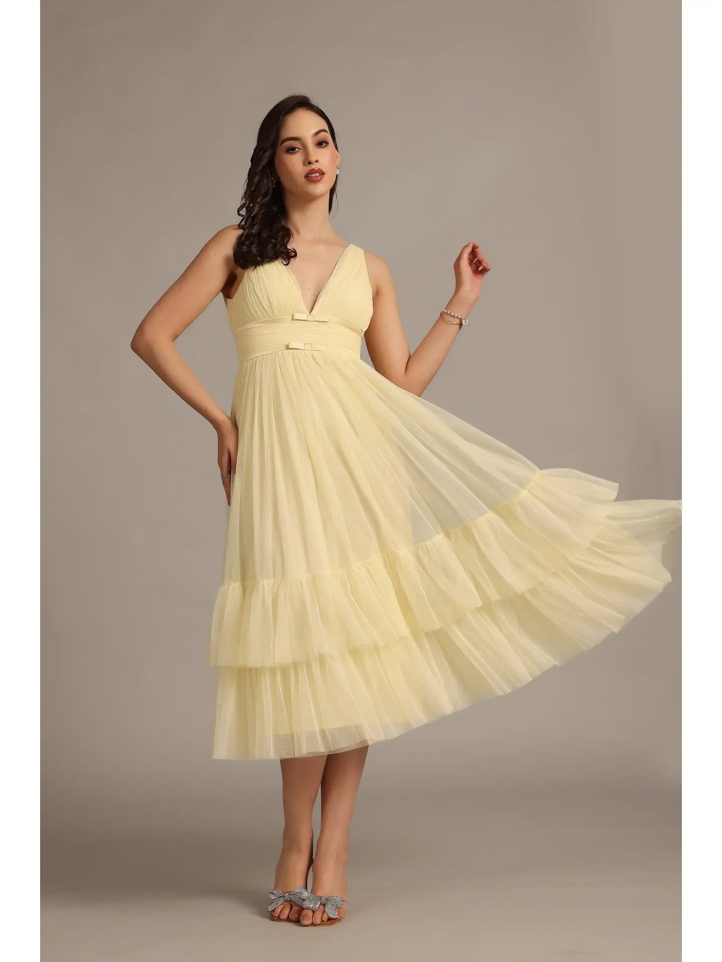 Nymeria Midi Dress in Buttercup