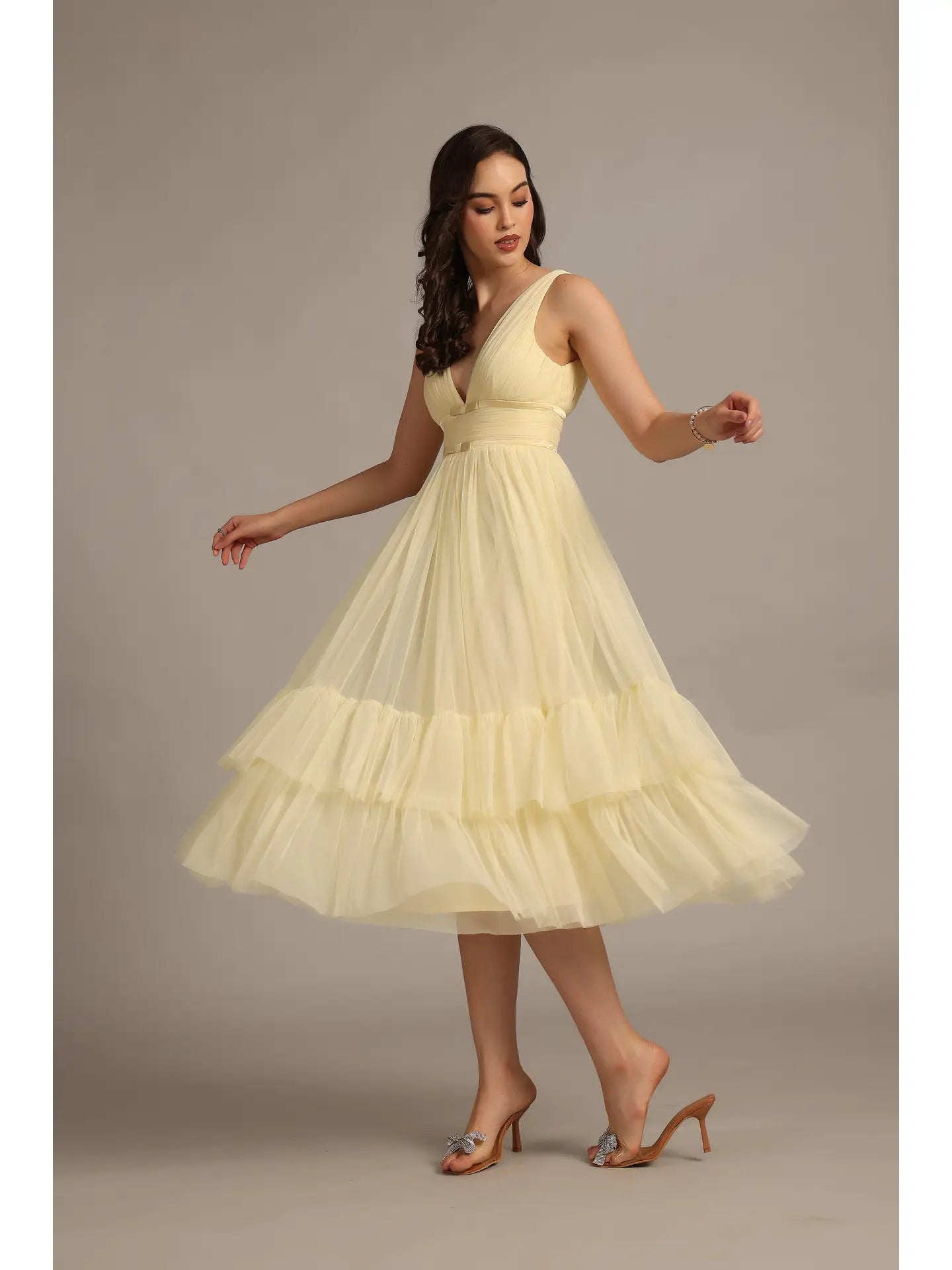 Nymeria Midi Dress in Buttercup