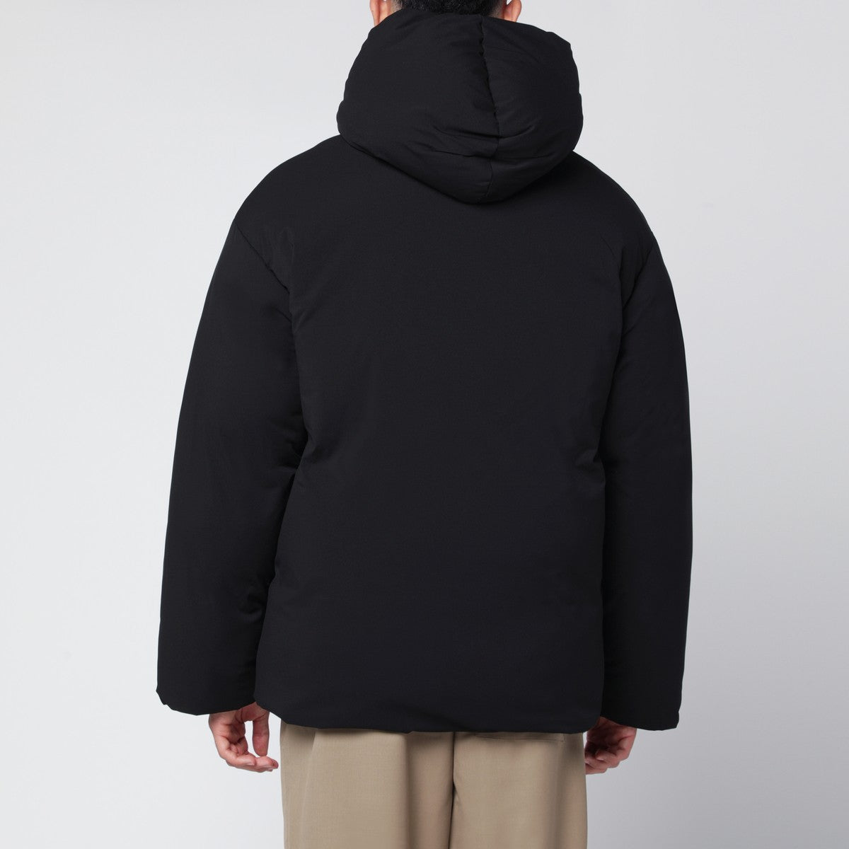 OAMC Black Peacemaker puffer jacket with logo embroidery