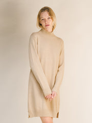 Cashmere Mix High Neck Midi Dress