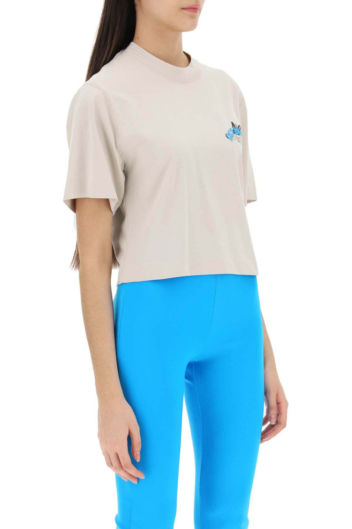 Off-White Cropped Butterfly T-Shirt-Men's Fashion - Men's Clothing - Shirts - Short Sleeve Shirts-OFF-WHITE-Youth-Beige-S-Urbanheer