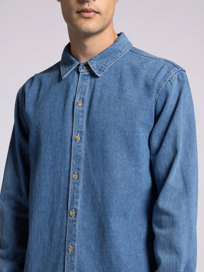 Oakland Shirt - Denim Button Up-Shirts-Thread & Supply (Mens)-S-WASHED INDIGO-Urbanheer