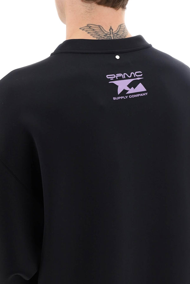 Oamc crew neck sweatshirt in scuba-effect jersey - Black-clothing-Oamc-Urbanheer