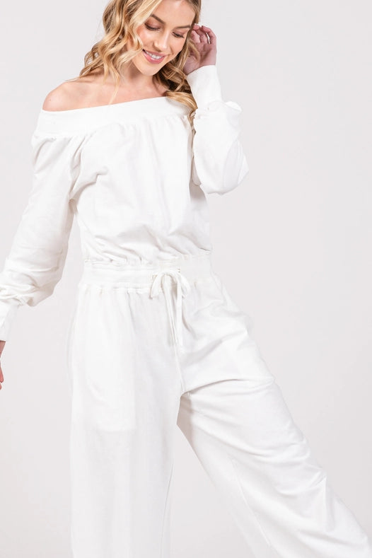 Off-The-Shoulder Slouchy Wide Leg Jumpsuit Daisy-Jumpsuit-Lara Daisy-S-Urbanheer