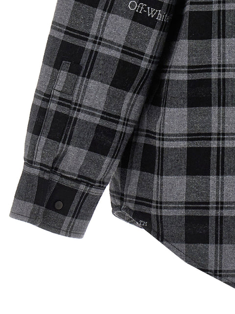 Off White Check Flannel Padded Jacket