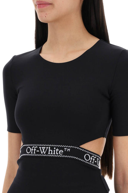 Off-white "logo band t-shirt with cut out design-women > clothing > topwear-Off-White-Urbanheer