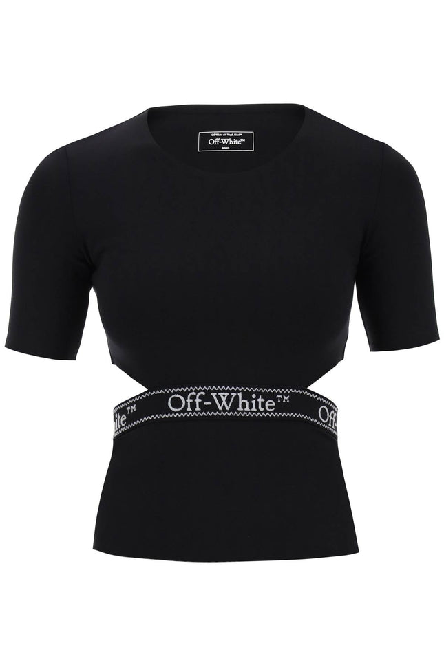 Off-white "logo band t-shirt with cut out design-women > clothing > topwear-Off-White-Urbanheer