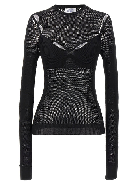 Off White Net Arrow Bralette Top