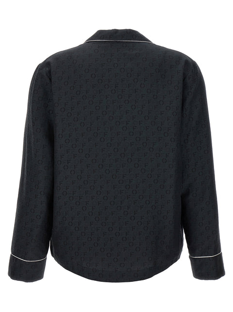 Off White Off Jaquard Pajama Shirt