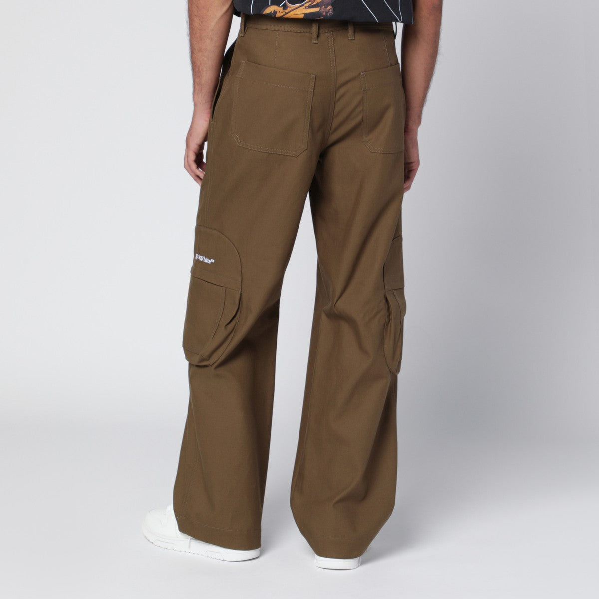 Off White Off-White™ Brown cargo trousers with logo
