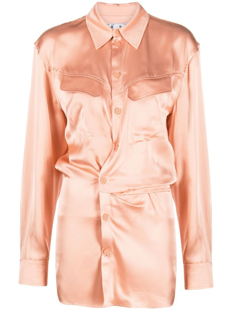 Off White twist-detail shirt dress