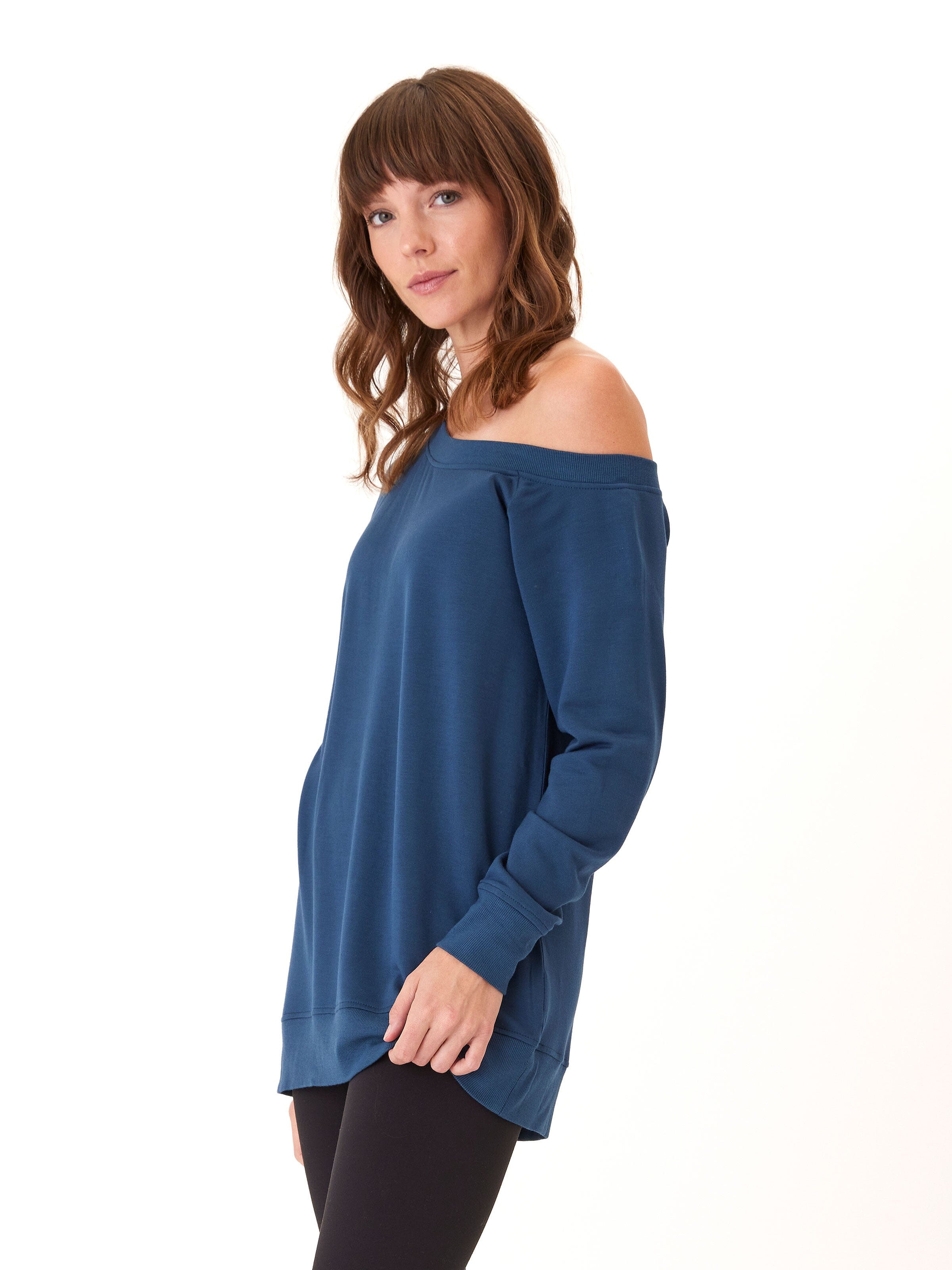 Ohara Feather Fleece Off Shoulder Sweatshirt