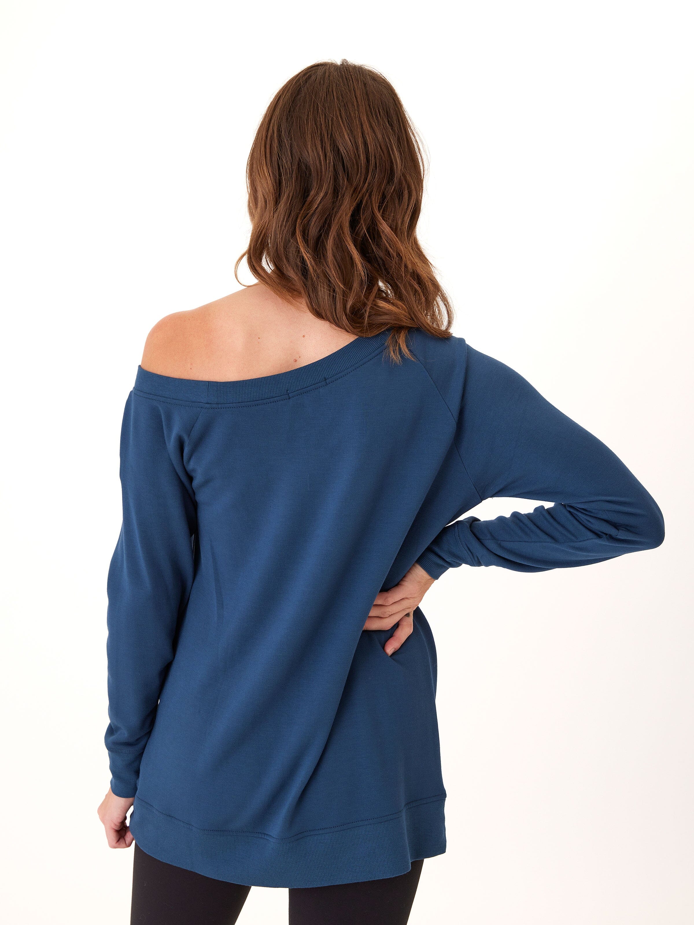 Ohara Feather Fleece Off Shoulder Sweatshirt