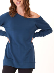 Ohara Feather Fleece Off Shoulder Sweatshirt