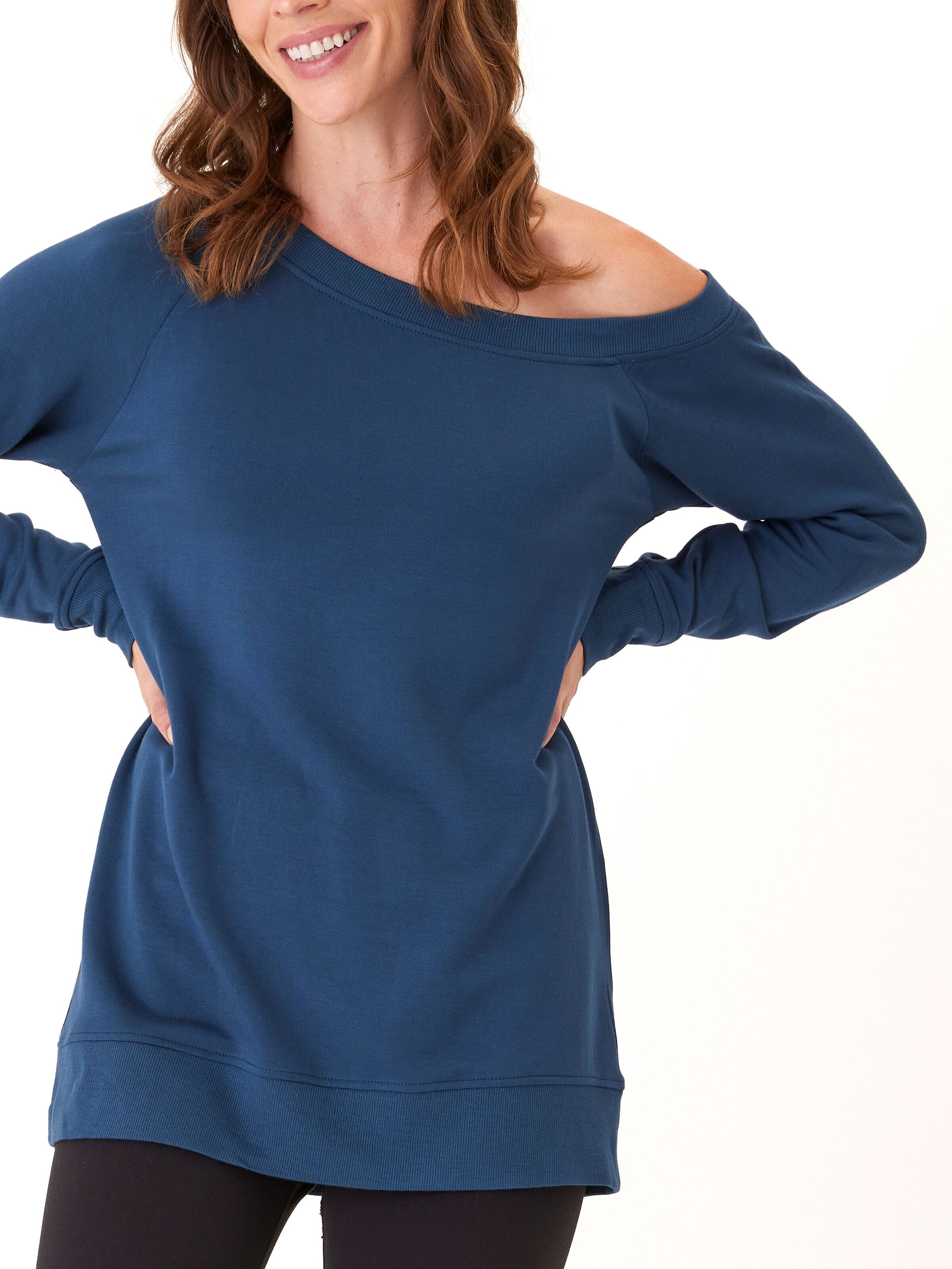 Ohara Feather Fleece Off Shoulder Sweatshirt
