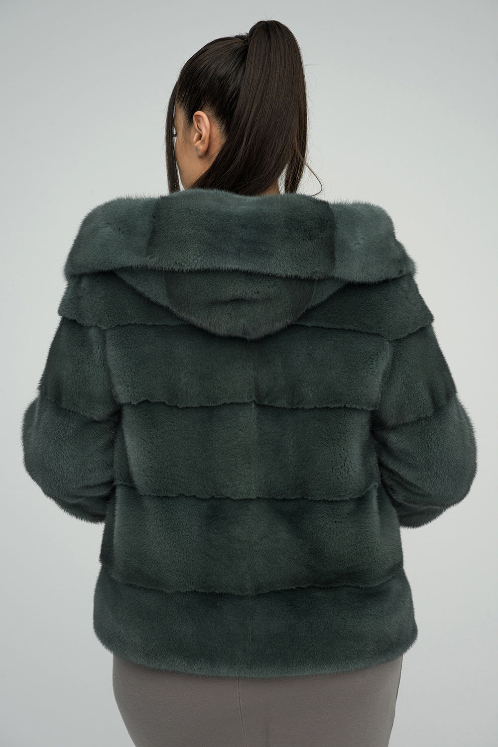 Olive Genuine Hooded Mink Fur Coat-Fur Coats-Buy Me Fur Ltd-Olive-XS-Genuine Mink Fur-Urbanheer
