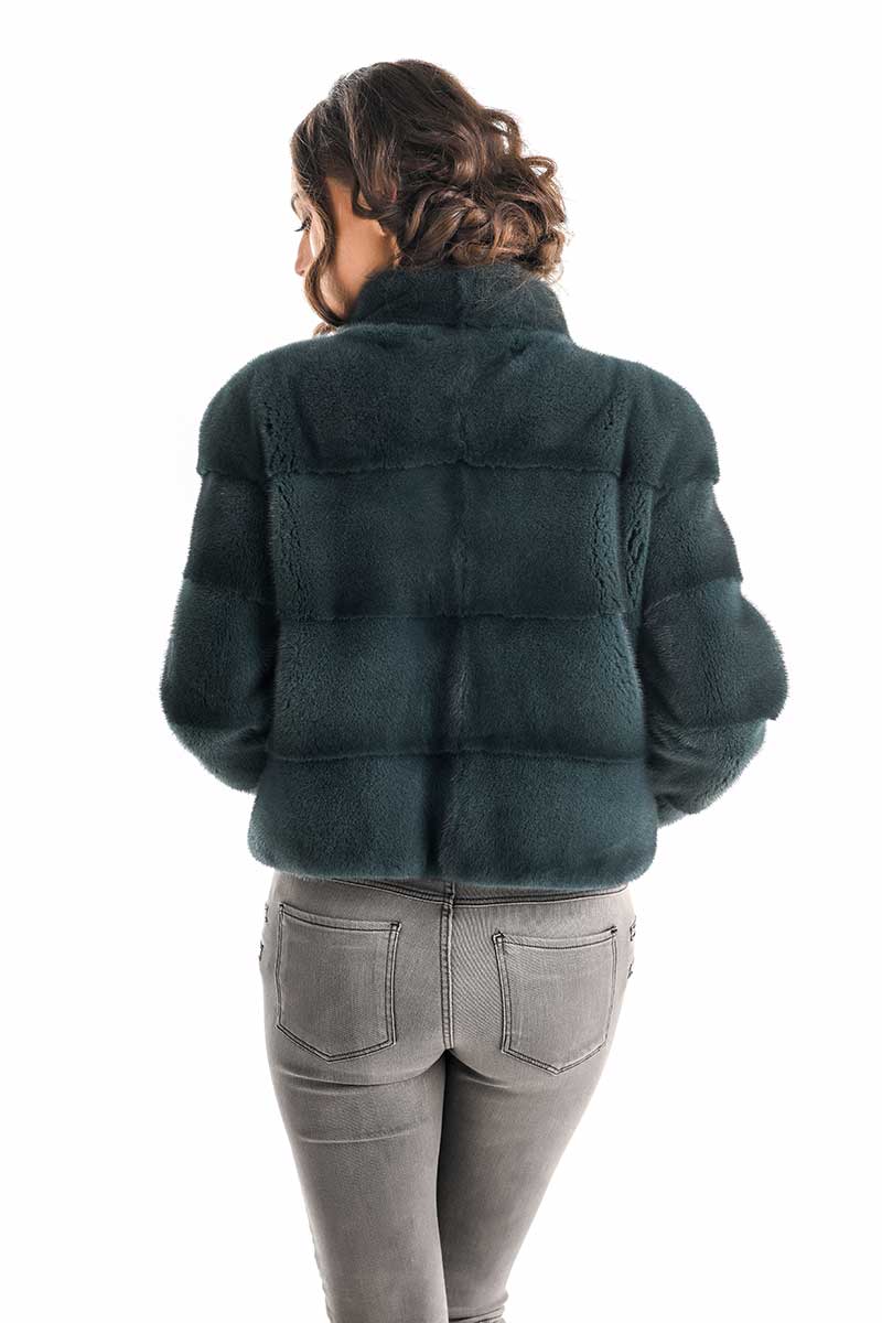 Olive Genuine Mink Fur Jacket-Fur Jackets-Buy Me Fur Ltd-Olive-S-Genuine Mink Fur-Urbanheer