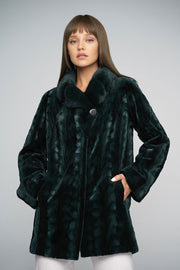 Olive Genuine Mink Fur Midi Coat-Fur Coats-Buy Me Fur Ltd-Olive-XS-Genuine Mink Fur-Urbanheer