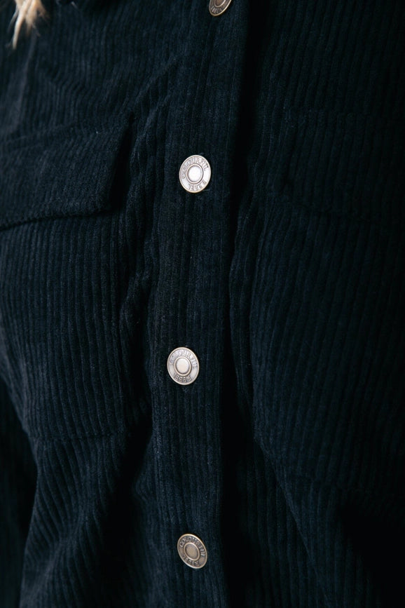 Olle Corduroy Blouse | Black-Blouse-Colourful Rebel-XXS-Black-Urbanheer