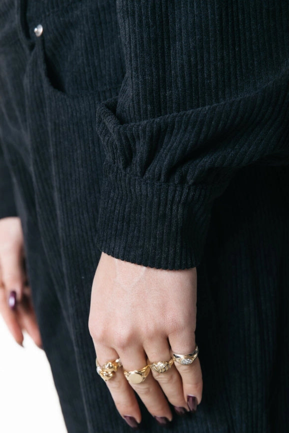 Olle Corduroy Blouse | Black-Blouse-Colourful Rebel-XXS-Black-Urbanheer