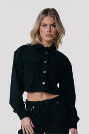 Olle Corduroy Blouse | Black-Blouse-Colourful Rebel-XXS-Black-Urbanheer
