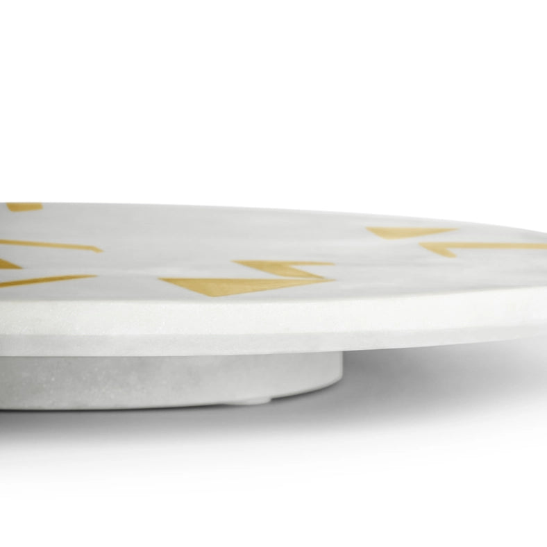 Olympia Marble Lazy Susan, 16"-Turn table-GAURI KOHLI-16 x 16 x 2 in (40.6 x 40.6 x 5.1 cm)-Urbanheer