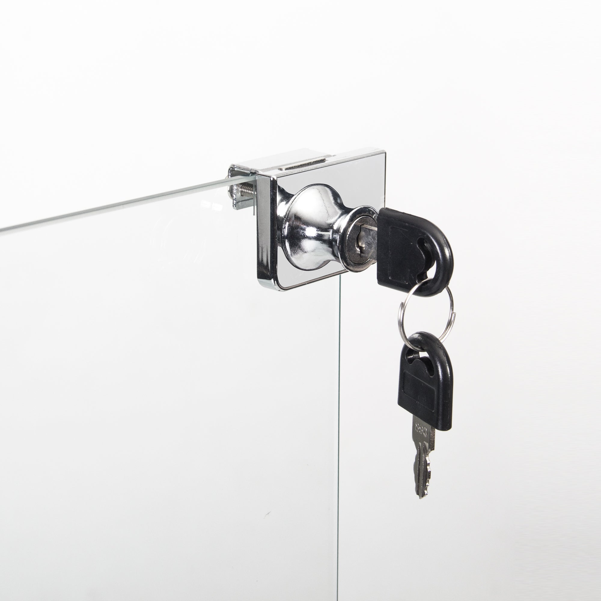 One Door Glass Cabinet Glass Display Cabinet with 3 Shelves, White-UH Decor-Default-Urbanheer