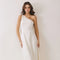 One Shoulder Button Detail Midi Dress