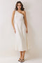 One Shoulder Button Detail Midi Dress