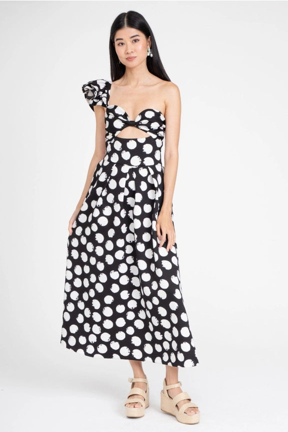 One Shoulder Dress – Black and White-Dress-Eva Franco-2-Urbanheer