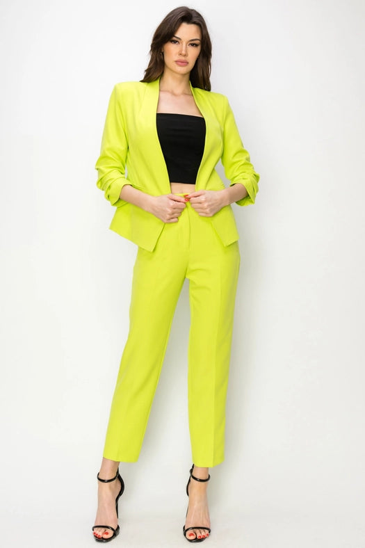 Open 3/4 Long Sleeve Jacket-Jacket-One n' More Inc.-S-KELLY GREEN-Urbanheer