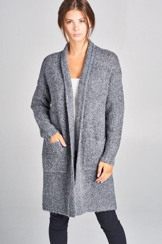 Open Front Cardigan with Pockets-New Arrival-Reneecollection-Small-GRAY-Urbanheer