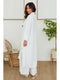 Open Long Lapel Duster w/ Button Detail At Side White-Duster-MILIO MILANO-S-White-Urbanheer