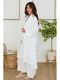 Open Long Lapel Duster w/ Button Detail At Side White-Duster-MILIO MILANO-S-White-Urbanheer