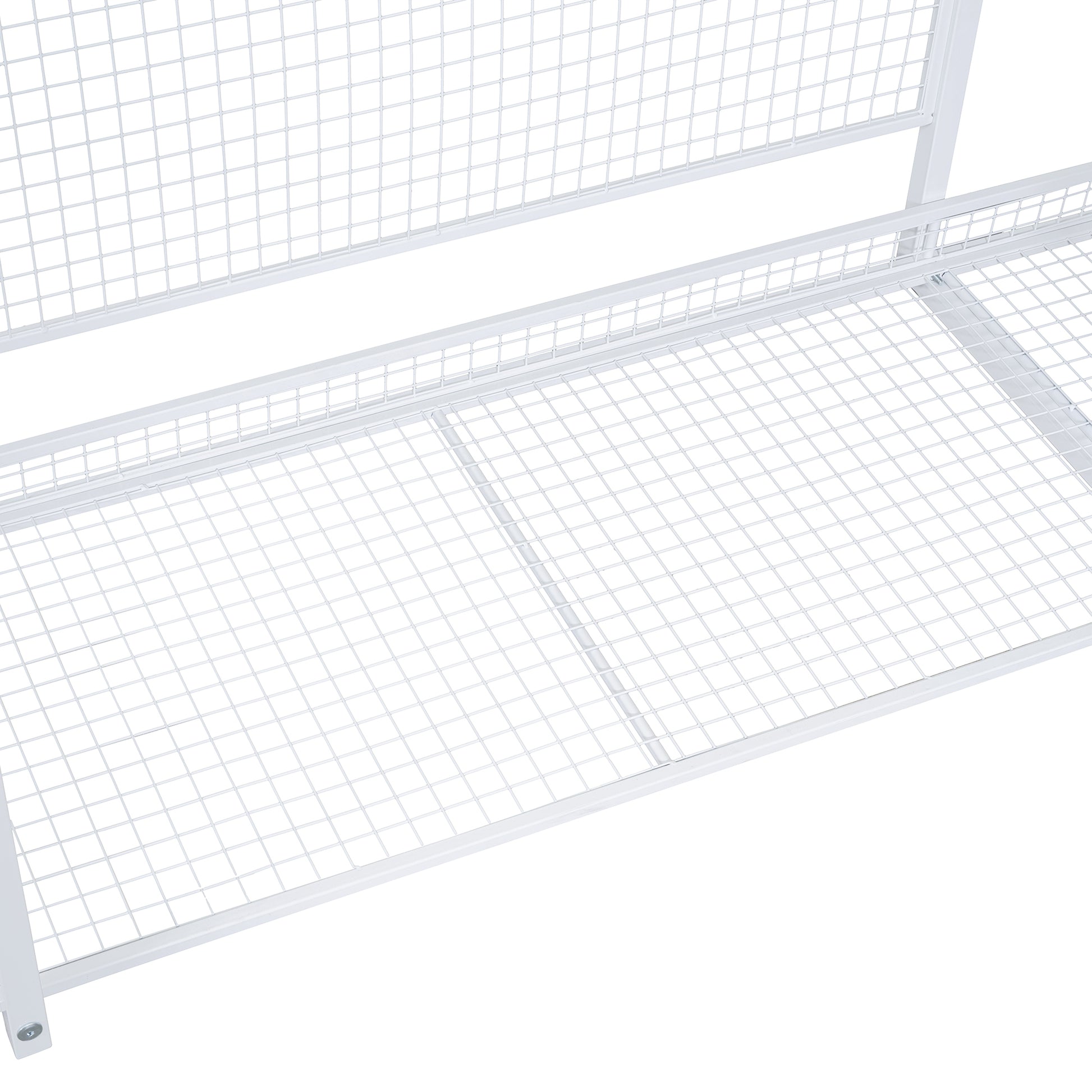 Open-Style Wardrobe with Hanging Rails, Shelves and Drawers, White-UH Decor-Default-Urbanheer