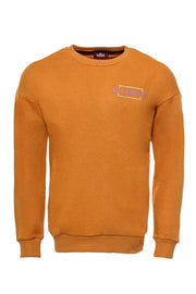 Orange Printed Circle Neck Sweatshirt-Sweatshirt-Wessi-S-Orange-Urbanheer