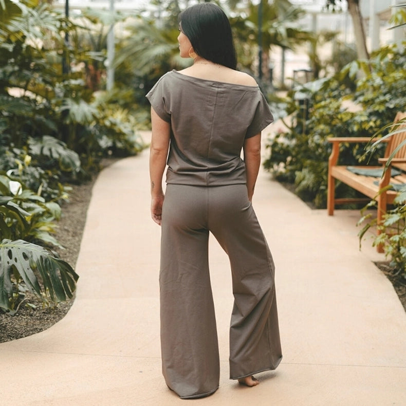 Organic Cotton Jumpsuit Deluxe - Plum Truffle-Jumpsuit-Soul Factory-XL-Urbanheer