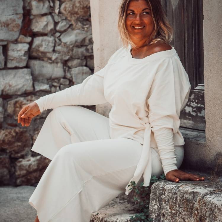 Organic Cotton Sweater Knot - Ivory-Sweater-Soul Factory-S/M-Urbanheer