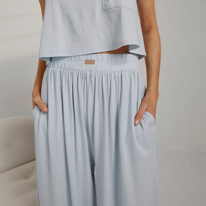 Organic Pima Wide Leg Pant Tranquil Blue-Pant-LUNYA-XL-Tranquil Blue-Urbanheer