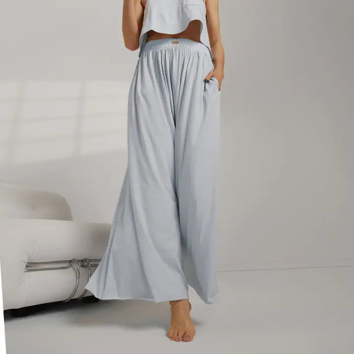 Organic Pima Wide Leg Pant Tranquil Blue-Pant-LUNYA-XL-Tranquil Blue-Urbanheer