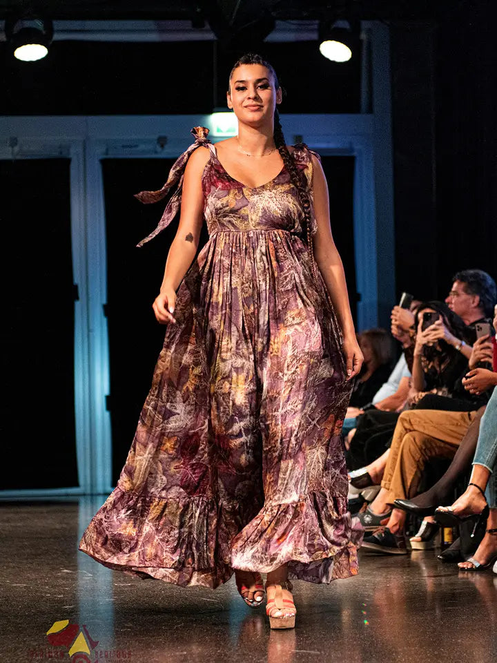 Organic Print Maxi Sleeveless Evening Dress-Dress-Komang Darmiani-One Size-Urbanheer