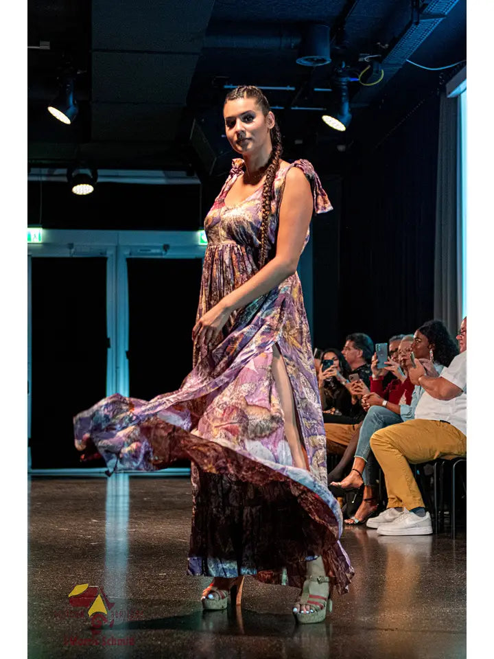 Organic Print Maxi Sleeveless Evening Dress-Dress-Komang Darmiani-One Size-Urbanheer