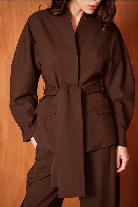 Ori Belted Kimono-Style Jacket