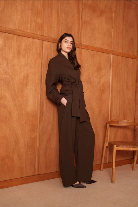 Ori Belted Kimono-Style Jacket