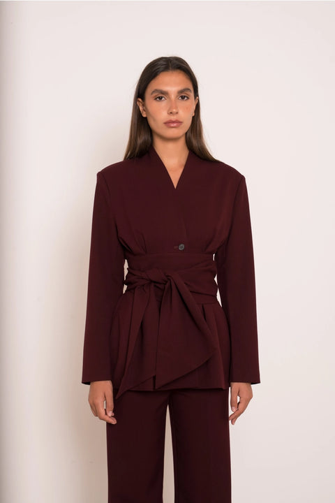 Ori Belted Peplum Jacket
