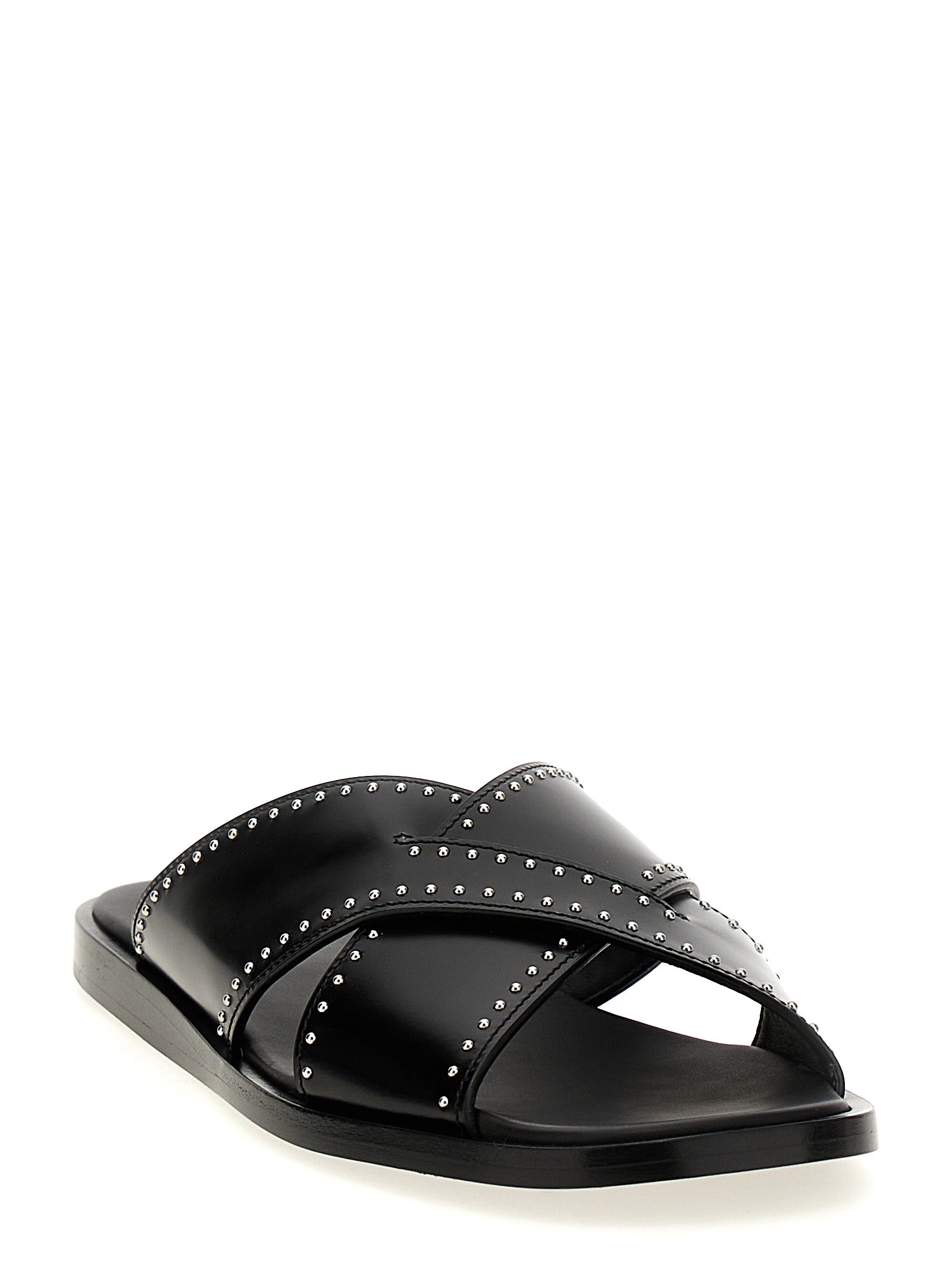 Oriyah Leather Sandals with Micro Studs