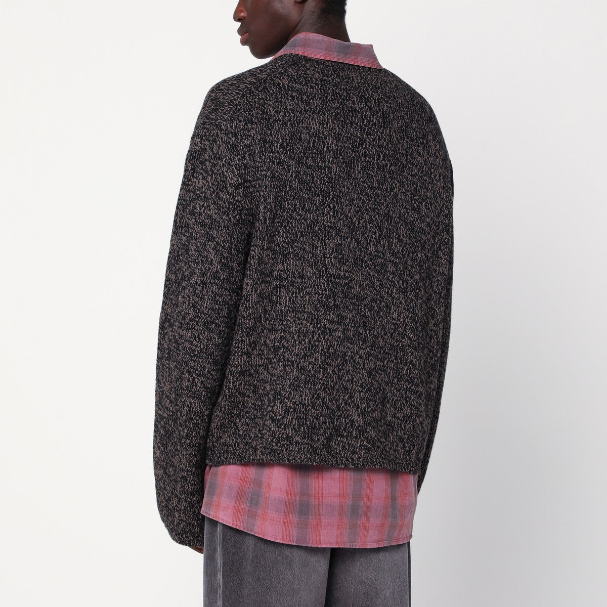 Our Legacy Brown textured wool cardigan